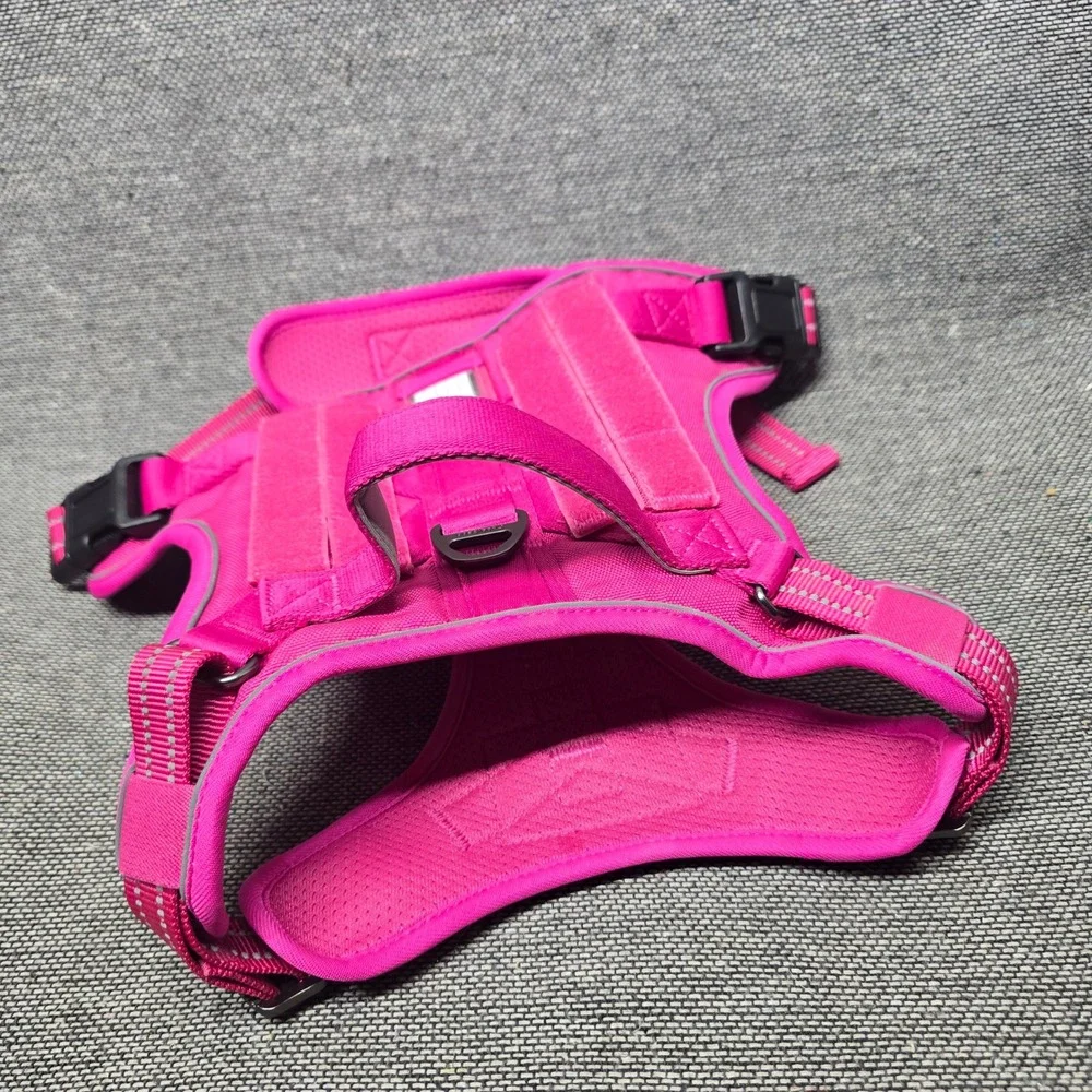 Rabbitgoo Tactical Dog Harness Pink Large Adjustable Reflective No Pull Handle - Picture 3 of 4